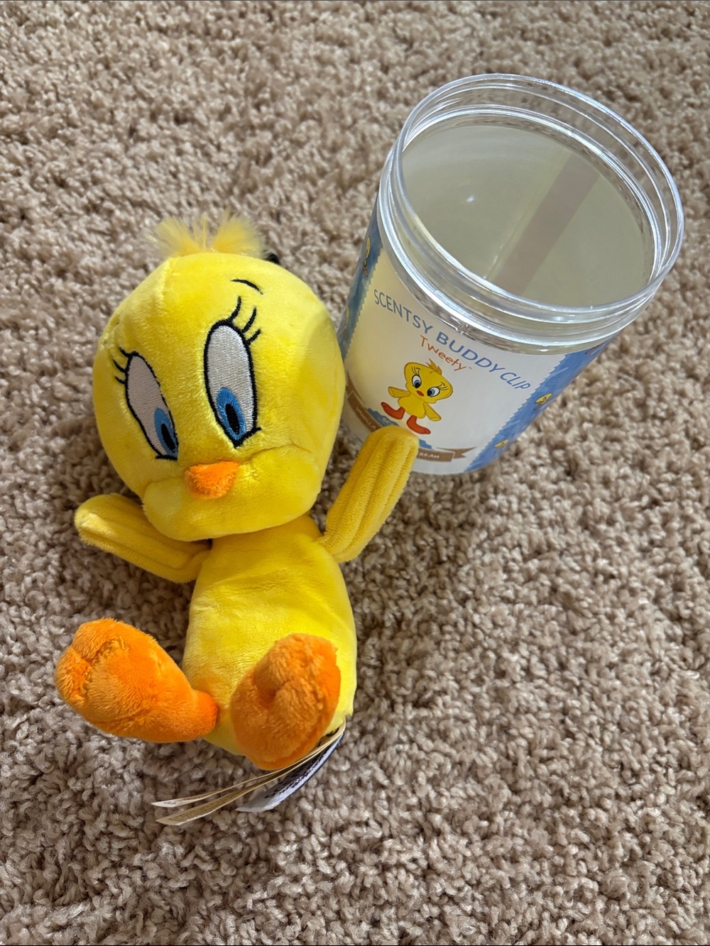Scentsy Tweety Bird Plush Buddy Clip - Yellow with Orange Feet
